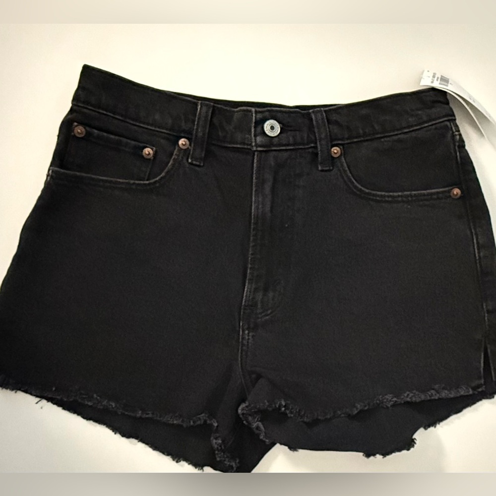 Abercrombie & Fitch Black High-Rise Denim Jean Shorts